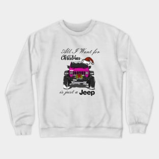 Christmas Jeep Pink Crewneck Sweatshirt